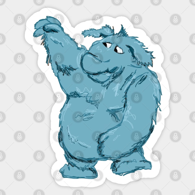 Thog Muppet Show inspired illustration Sticker by Debra Forth